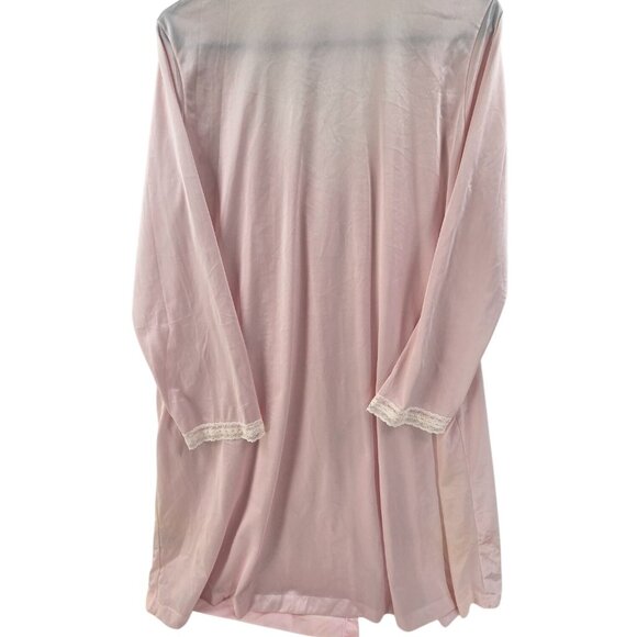 Pinehurst Lingerie Women's Nigh Gown Button Front Lace Long Sleeve Pink Size L - Picture 5 of 8